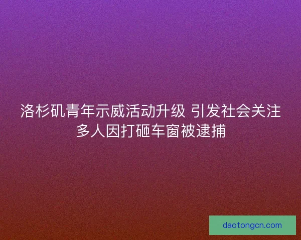 洛杉矶青年示威活动升级 引发社会关注多人因打砸车窗被逮捕