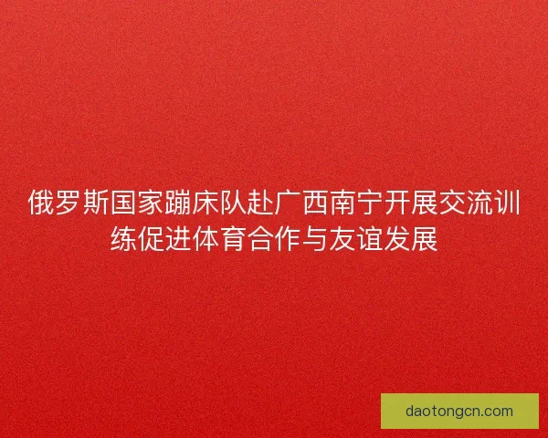 俄罗斯国家蹦床队赴广西南宁开展交流训练促进体育合作与友谊发展